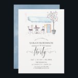Paris Cafe Watercolor 30. Geburtstag Party Einladung<br><div class="desc">Chic Pariser themed 30. Geburtstag Party Einladung mit handgeschriebener Typografie entwickelt,  um schnell und einfach auf Ihre Event-Besonderheiten angepasst werden.</div>
