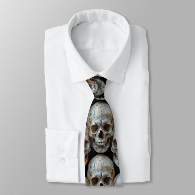 Paris Catacombs gestacks Skulls Halloween Neck Tie Krawatte (Gebunden)