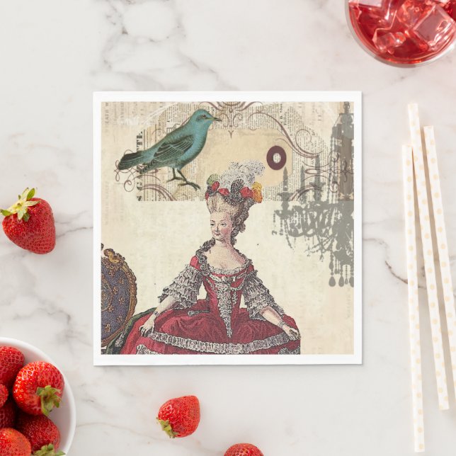 Paris Chandelier Marie Antoinette Vintag Französis Serviette (Beispiel)