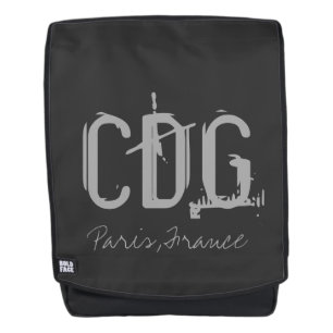 Paris Charles de Gaulle Airport Typografie Rucksack
