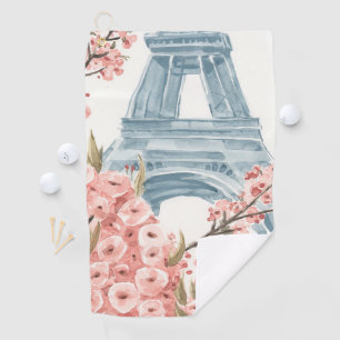 Paris Cherry Blossoms Golfhandtuch