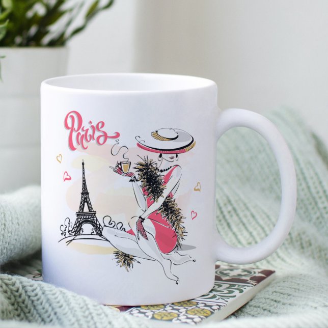 Paris Chic Modern modische Frau Kaffeetasse (Von Creator hochgeladen)