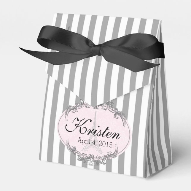 Paris Chic niedliche kleine personalisierte Gefäll Geschenkschachtel (Vorderseite)