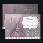 Paris Chic Sparkle Eiffel Tower Party Sweet 16 Einladung<br><div class="desc">Schöne Chic Paris themed Einladung. Wählen Sie Anpassen,  um Ihre Informationen hinzuzufügen. Löschen Sie jeden Text,  um einen Bereich leer verlassen.</div>