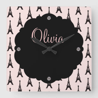 Paris-Chic-Wanduhr Quadratische Wanduhr