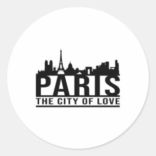 Paris City City City City Skyline Geschenk Idee Runder Aufkleber