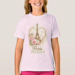 Paris City of Love Eiffel Tower Floral T-Shirt