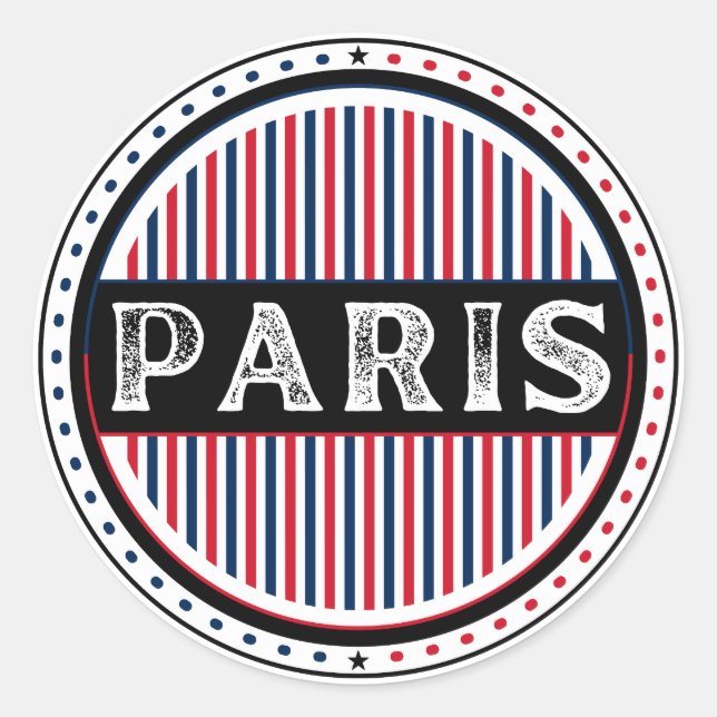 Paris City Pride Emblem – French Identity Runder Aufkleber (Vorderseite)