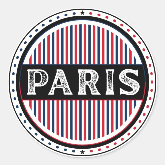 Paris City Pride Emblem – French Identity Runder Aufkleber (Vorderseite)