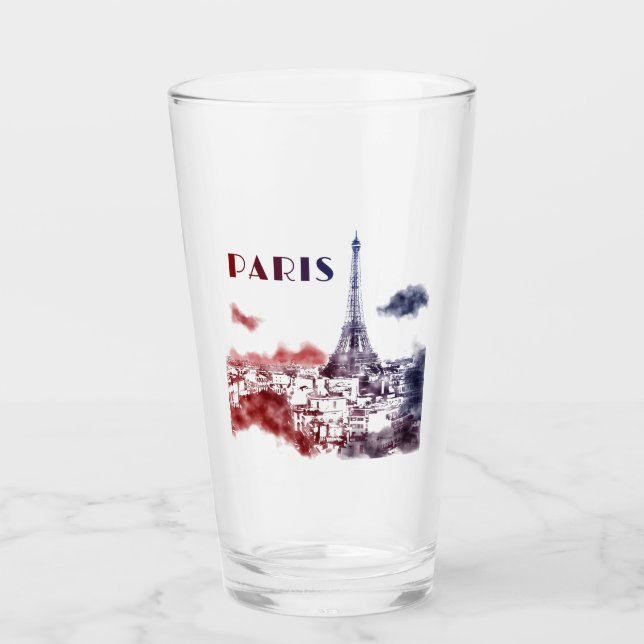 Paris City Skyline Eifel Tower Travel Frankreich Glas (Vorderseite)