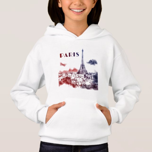 Paris City Skyline Eifel Tower Travel Frankreich Hoodie (Vorderseite)