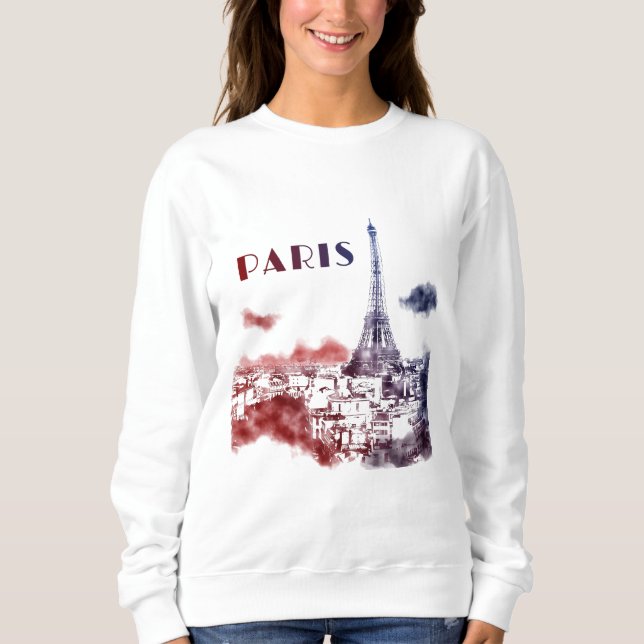 Paris City Skyline Eifel Tower Travel Frankreich Sweatshirt (Vorderseite)