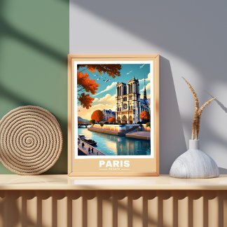 Paris Cityscape - Iconic Sehenswürdigkeiten Poster