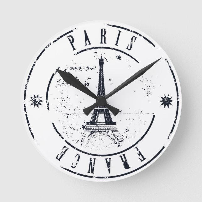 Paris Clock Runde Wanduhr (Vorderseite)