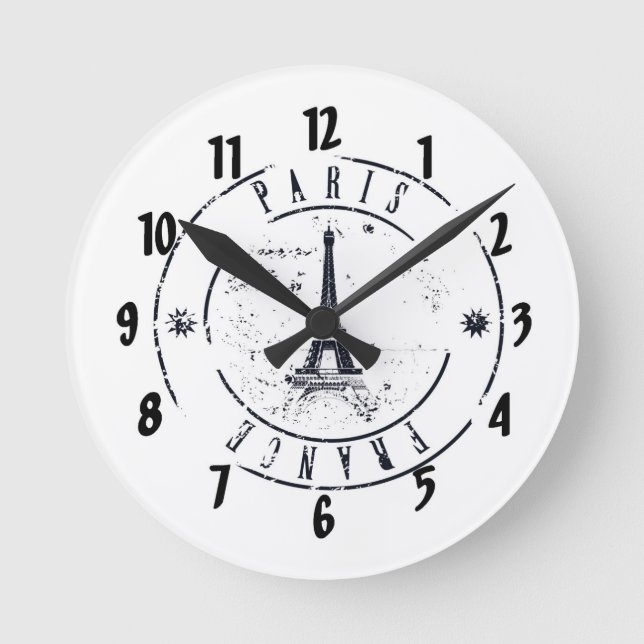 Paris Clock Runde Wanduhr (Vorderseite)