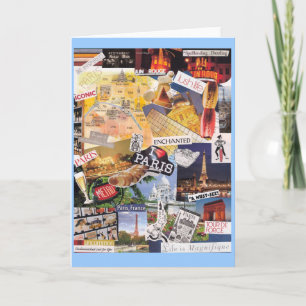 Paris-Collage Notecard Karte