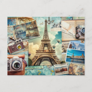 Paris Collage Postcard Postkarte