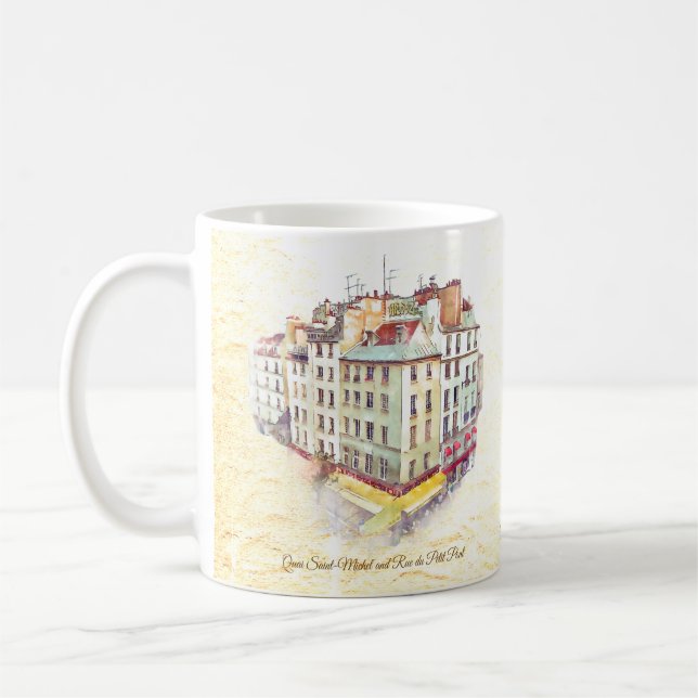 Paris Corner View Saint Michel & Rue du Petit Pont Kaffeetasse (Links)