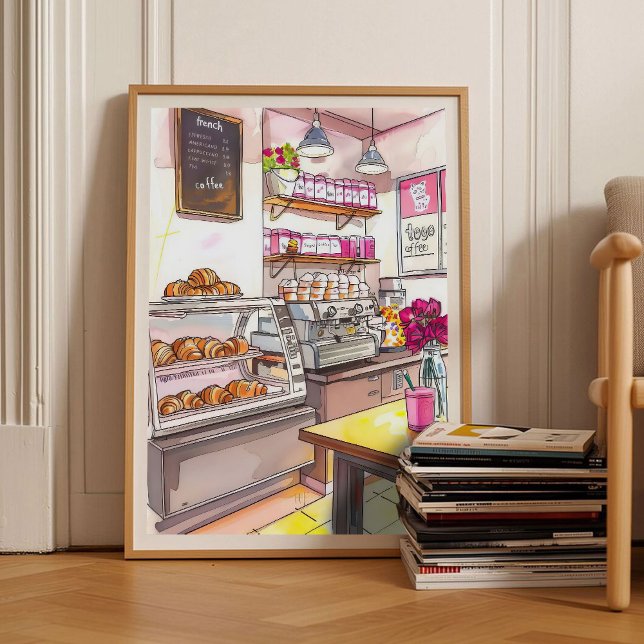 Paris Croissant Druck Frühstück Druck Küche Poster (Von Creator hochgeladen)