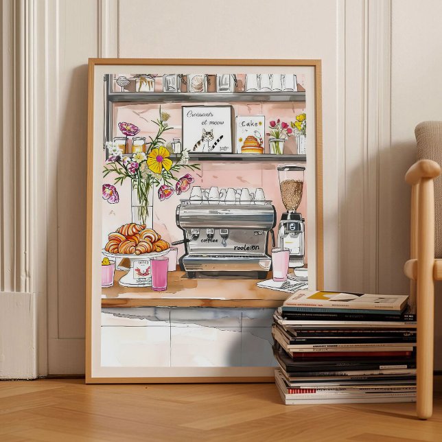 Paris Croissant Druck Frühstück Druck Küchendruck Poster (Von Creator hochgeladen)