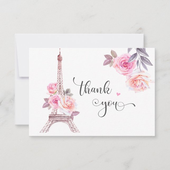 Paris Danke, Card, Florentiner Eiffelturm  Dankeskarte (Vorderseite)
