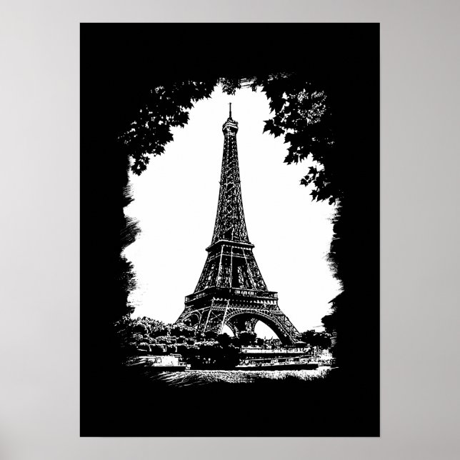 Paris, Das Wahrzeichen des Eiffelturms Poster (Vorne)