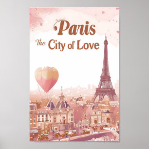 Paris die Stadt der Liebe Kunstreisen Illustration Poster