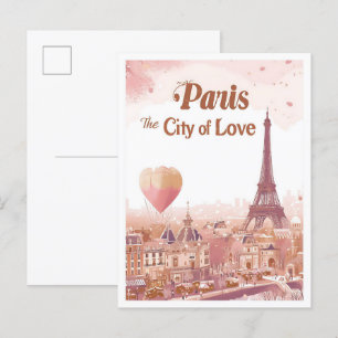 Paris die Stadt der Liebe Kunstreisen Illustration Postkarte