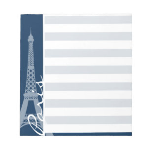 Paris; Dunkle blaue horizontale Notizblock