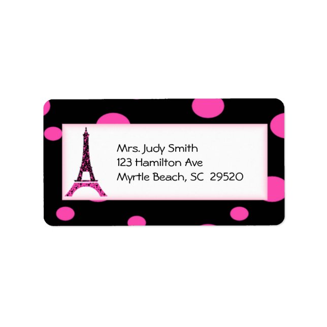 Paris Eiffel Tower Address Labels Adressaufkleber (Vorne)