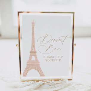 Paris Eiffel Tower Baby Dusche Dessert Bar Sign Poster