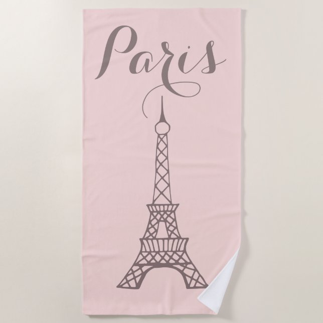 Paris Eiffel Tower Badezimmer Strandtuch (Vorderseite)