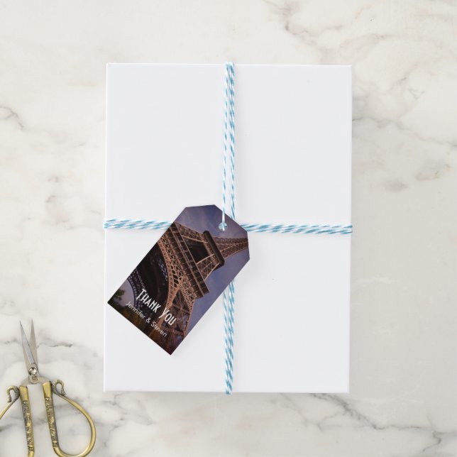 Paris Eiffel Tower Bekanntes Foto für Sehenswürdig Geschenkanhänger (Mit Garn)