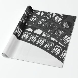 Paris Eiffel Tower Black and White Wrapping Paper Geschenkpapier