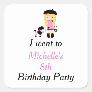 Paris Eiffel Tower Blonde Girl 'I went to' Quadratischer Aufkleber