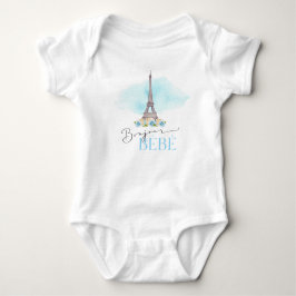 Paris Eiffel Tower Bonjour Bébé Baby Bodysuit Strampler