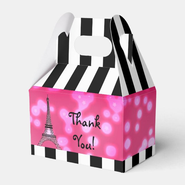 Paris Eiffel Tower Chic Sparkle Gastgeschenk Box Geschenkschachtel (Vorderseite)
