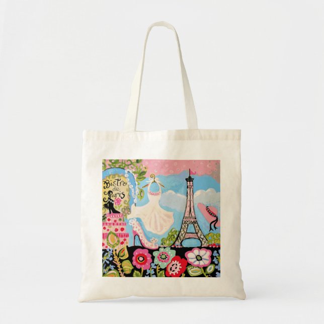 Paris Eiffel Tower Collage Bag Tragetasche (Vorne)