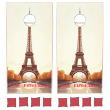 Paris Eiffel Tower Cornhole– France Travel Design.