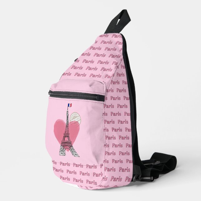 Paris Eiffel Tower Design Sling Bag (Rechte Ecke)