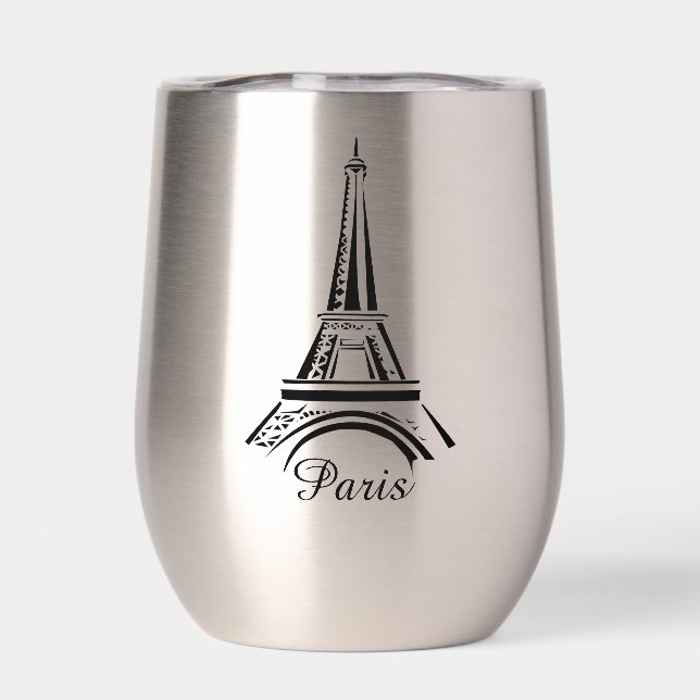 Paris Eiffel Tower Design Thermal Wine Tumbler (Rückseite)