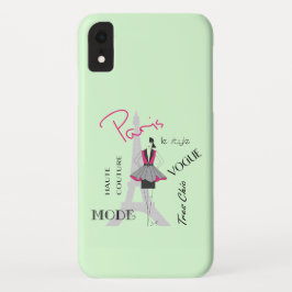 Paris Eiffel Tower Fashion Light Green Case-Mate iPhone Hülle