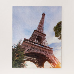 Paris Eiffel Tower France Cloudy Day Puzzle