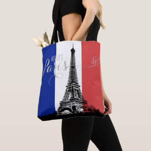 Paris Eiffel Tower Frankreich Flagge Monogramm