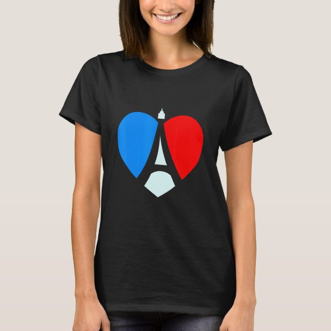 Paris Eiffel Tower Frankreich Liebe Notre Dame E T-Shirt (Vorderseite)