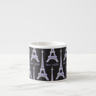 Paris Eiffel Tower Frankreich Lila und schwarze Ta Espressotasse