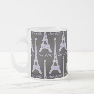 Paris Eiffel Tower Frankreich Lila und schwarze Ta Mattglastasse