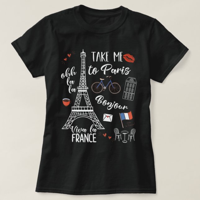 Paris Eiffel Tower Frankreich Paris Paris Geschenk T-Shirt (Design vorne)