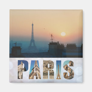 Paris Eiffel Tower Frankreich Sunset Foto Magnet