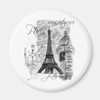 Paris Eiffel Tower Französisch Szene Collage Magnet